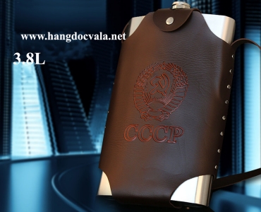 Bình đựng rượu inox CCCP bao da 128oz (3.8L)
