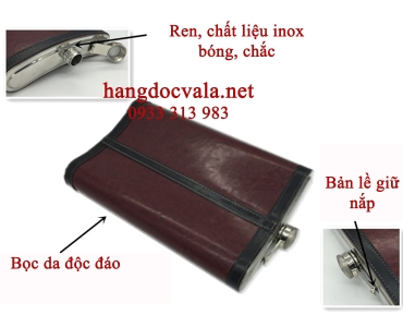 Bình đựng rượu CCCP bọc da 2L kèm bao da