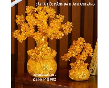 CÂY TÀI LỘC BẰNG ĐÁ THẠCH ANH VÀNG (SIZE LỚN)