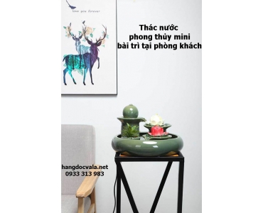 ĐÀI PHUN NƯỚC PHONG THỦY MINI TỨ TRỤ BÍCH NGỌC