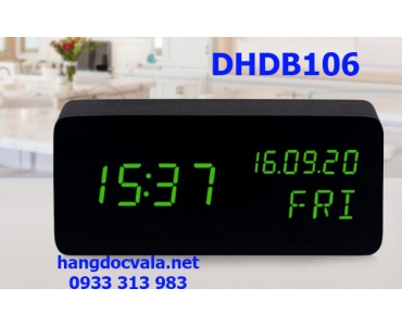ĐỒNG HỒ LED GỖ HÌNH CHỮ NHẬT HIỂN THỊ ĐỦ NGÀY THÁNG