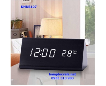 ĐỒNG HỒ GỖ ĐỀ BÀN LED HÌNH TAM GIÁC ĐỘC ĐÁO