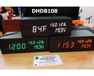 ĐỒNG HỒ GỖ LED ĐỂ BÀN CAO CẤP HÌNH CHỮ NHẬT CỠ ĐẠI