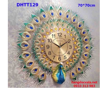 ĐỒNG HỒ TREO TƯỜNG TRANG TRÍ PHÒNG KHÁCH CHIM CÔNG XÒE CÁNH