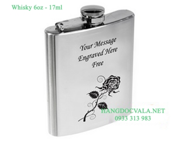 Bình Hip Flask cổ điển inox chứa rượu Whisky 6oz