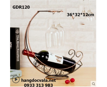 GIÁ SẮT ĐỂ RƯỢU VANG TREO 2 LY