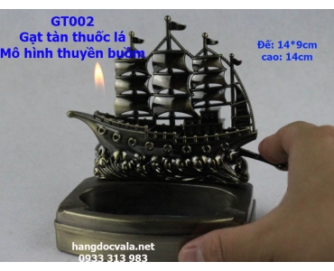 GẠT TÀN THUỐC INOX KIÊM BẬT LỬA ĐỘC ĐÁO MÔ HÌNH THUYỀN BUỒM VƯỢT ĐẠI DƯƠNG
