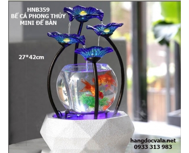 BỂ CÁ PHONG THỦY MINI ĐỂ BÀN THỦY TINH 4 LÁ