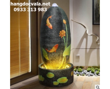 THÁC NƯỚC PHONG THỦY ĐỂ TRONG NHÀ TRỤ CÁ CHÉP TÀI LỘC CỠ LỚN 80CM