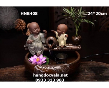 THÁC NƯỚC MINI 2 CHÚ TIỂU UỐNG TRÀ BÊN DÒNG SUỐI