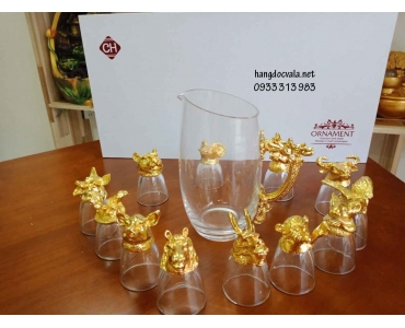 BỘ LY 12 CON GIÁP MẠ VÀNG