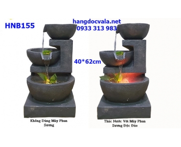 THÁC NƯỚC PHONG THỦY NGOÀI TRỜI CỐI ĐÁ VUÔNG 3 TẦNG CỔ ĐIỂN