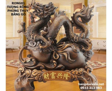 TƯỢNG RỒNG PHONG THỦY BẰNG GỖ 