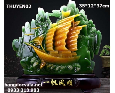 TRANH THUYỀN BUỒM PHONG THỦY ĐÁ NGỌC