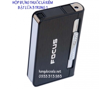 HỘP ĐỰNG THUỐC LÁ KIÊM BẬT LỬA 3 TRONG 1 - FOCUS