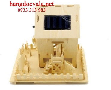 Trò chơi lắp ghép mô hình 3D cối xay gió bằng gỗ chạy pin năng lượng mặt trời